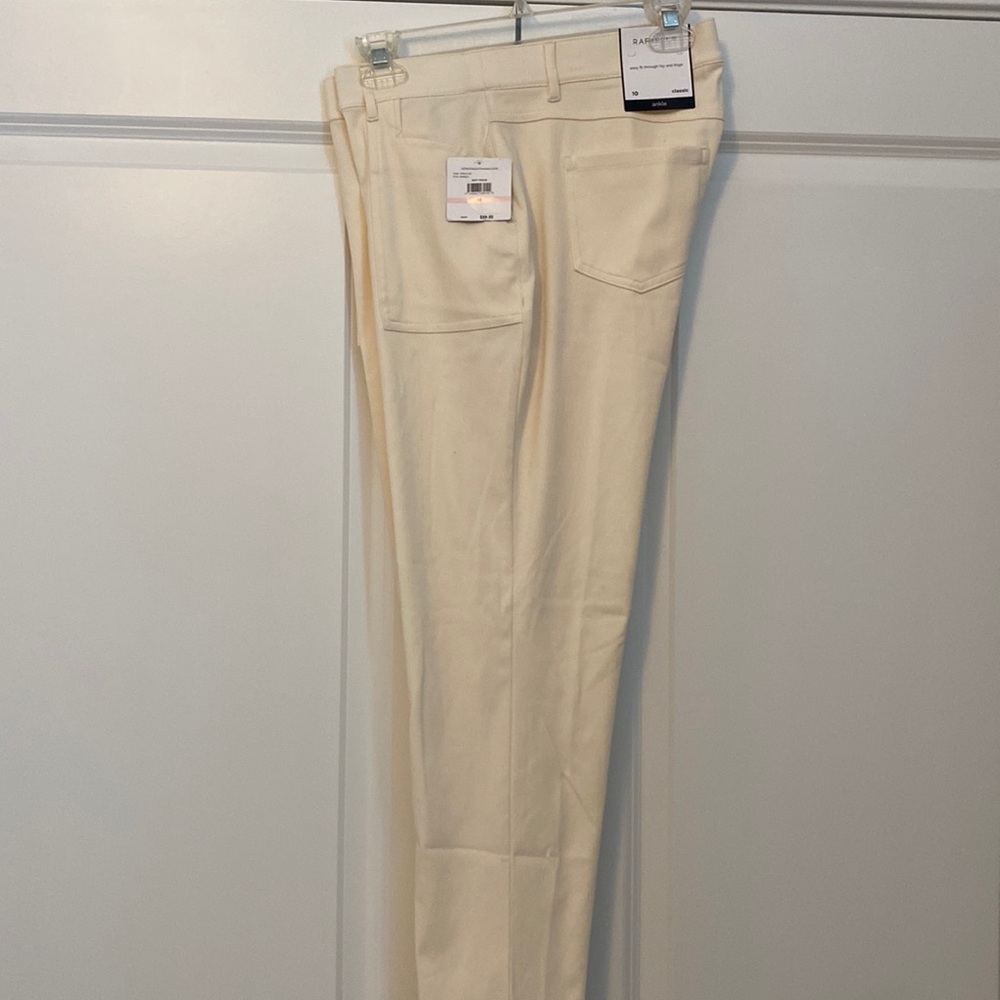 Cream colored cropped Rafaella Sport womenswear pants